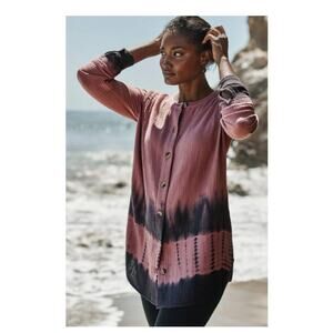 J Jill Pure Jill Dyed Double Cloth Button Up Tunic Size Small